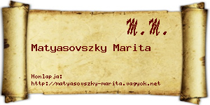Matyasovszky Marita névjegykártya